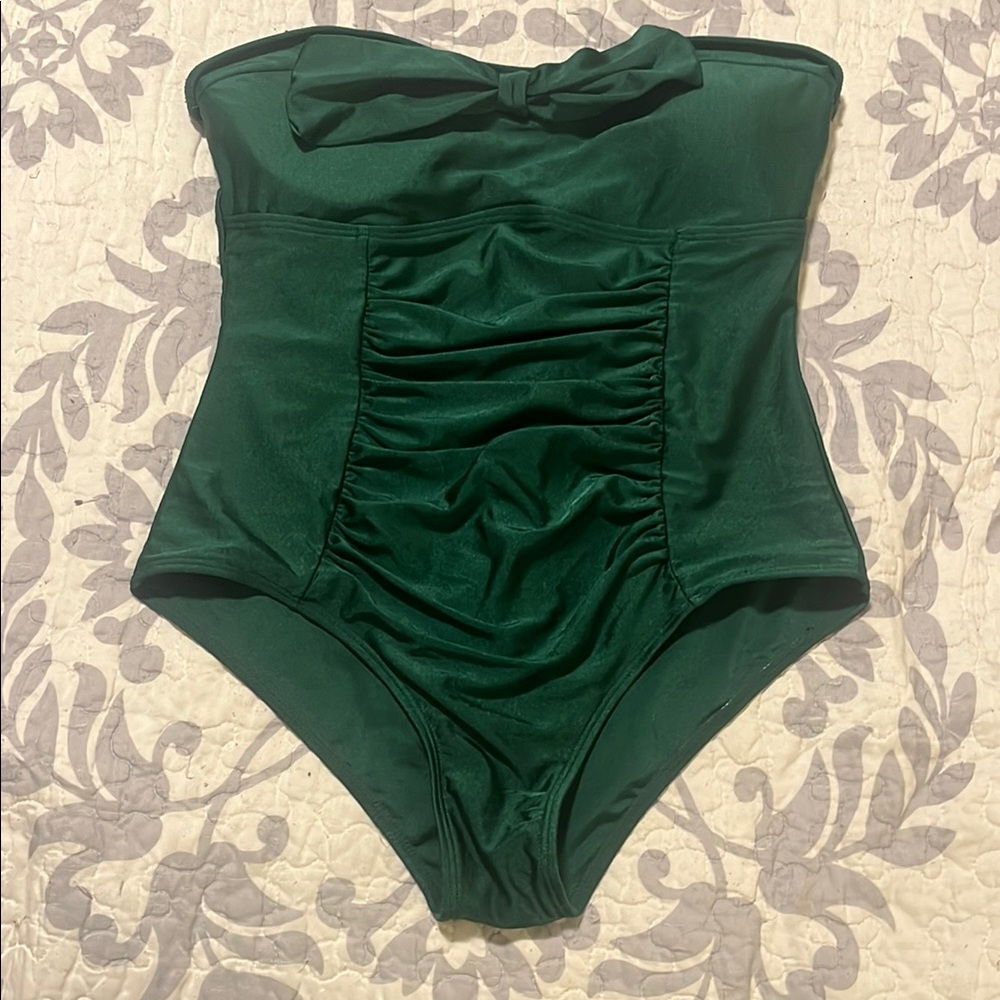NWT- RetroStage Dark Green One Piece Swimsuit